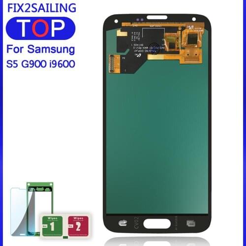 For Samsung Galaxy S5 SM-G900 G900 i9600 G900R G900F G900 Super AMOLED LCD Display 100% Tested Touch Screen Assembly