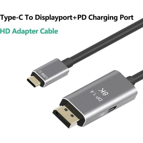 USB C to DisplayPort 1.4 8K Cable USB-C PD 8K@60Hz Thunderbolt 3 to DisplayPort