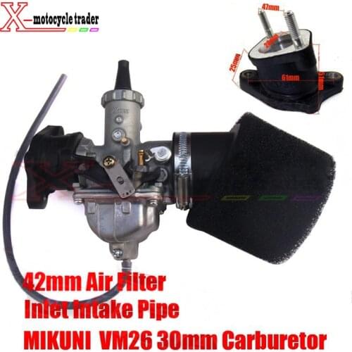MIKUNI Carburetor VM26 PZ30 Kit + Inlet Intake Pipe Air Filter 200cc 250cc Dirt Bike Pit Pro IRBIS KAYO Motorcycle Carburetor