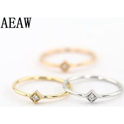 Solitaire Round Cut Diamond Ring 100% Natural Real Diamond Ring 14k White/yellow/rose Gold Gift for Her