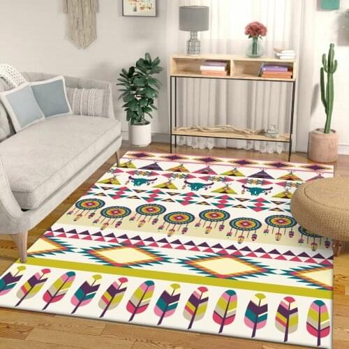 Nordic Geometric Carpets For Living Room Bedroom Area Rug Geometric Tribal Ethnic Style Pattern Colour Floor Carpet Printing Mat