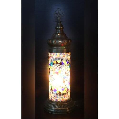 Mosaic Ottoman Authentic Cylinder Table Lamp