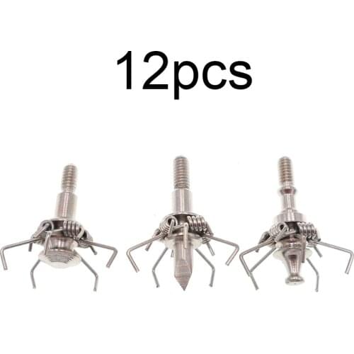 12pcs Archery Broadheads Judo Arrowheads Hunting Paw Points Steel Tips