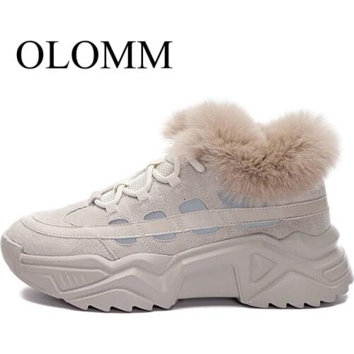 OLOMM ins super fire old shoes women 2019 winter new plus velvet cotton shoes thick bottom wild sports casual shoes TY-03