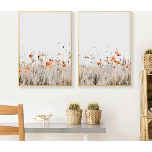 Scandinavian Poster Red Flower Art Print Pictures Prints Wall Painting for Living Room Modern Home Nordic Cuadros Decoration