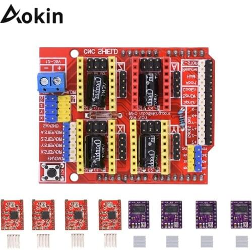 CNC Shield Expansion Board V3 with drv8825 A4988 Stepper Motor Driver with Heat Sink for Arduino V3 Engrave for 3d printer parts