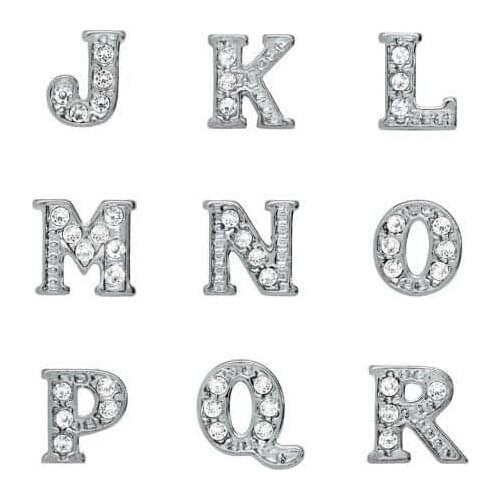 Rhinestones Letter N - Z MOQ 20PCS each letter DIY Alloy Floating Locket Charms Fit For Memory Locket