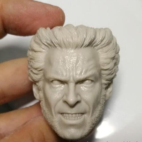 Blank 1/6 Scale Hugh Jackman Head Sculpt Unpainted Fit 12" Figure