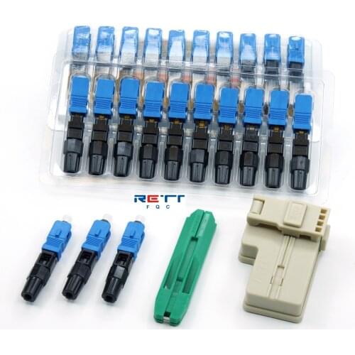 SC Fiber Optic Fast Connectors Single Mode SC Fiber Optic Quick Connectors Mechanical Adapter with tools for FTTH CATV Network