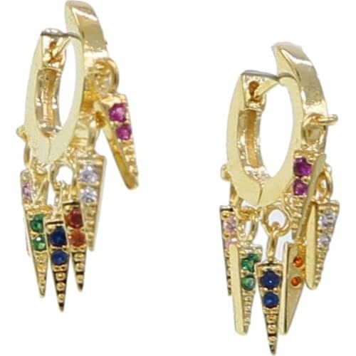 Spike charm 12mm hoop earring gold color fashion women girl 2019 new latest design elegant Chic just arround ear mini hoops