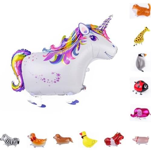 Mixed Walking Helium Balloon Cute Cat Dog Pet Dinosaur Birthday Party Baby Shower Decoration Children Toy