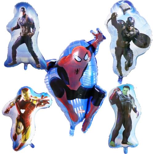Superhero Hulk Captain America Spiderman Foil Balloon Boy Birthday Avengers Theme Party Balloon Decoration Supplies