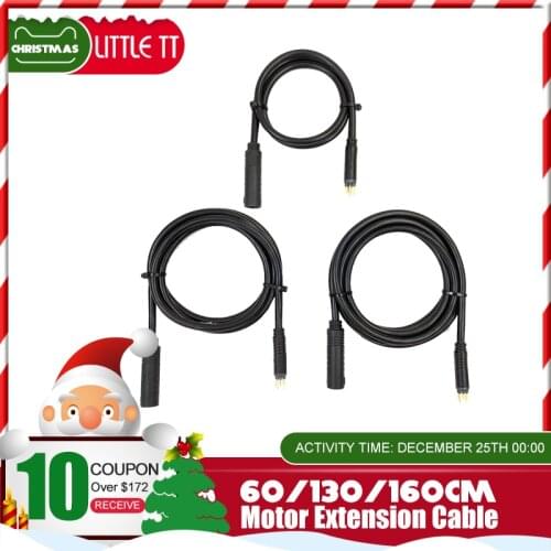 60/130/160cm Electrical Ebike Extension Cable Motor Cables 1.2/1.5 Square 250W/350W for Ebike Hub Motor Conversion Kit Part