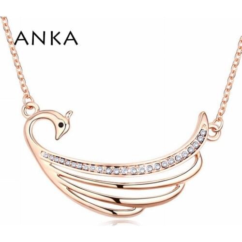 ANKA Top Fashion New Colares Femininos Collar Valentines Day Wing Peacock Crystal Necklace No Lead-free Nickel Cadmium #102331
