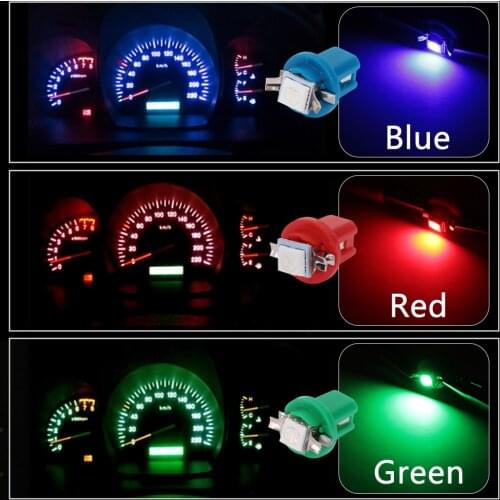 10Pcs B8.5D 509T B8.5 5050 Led 1 SMD T5 Lamp Car Gauge Speed Dash Indicator Bulb Dashboard instrument Light Wedge Interior Lamp