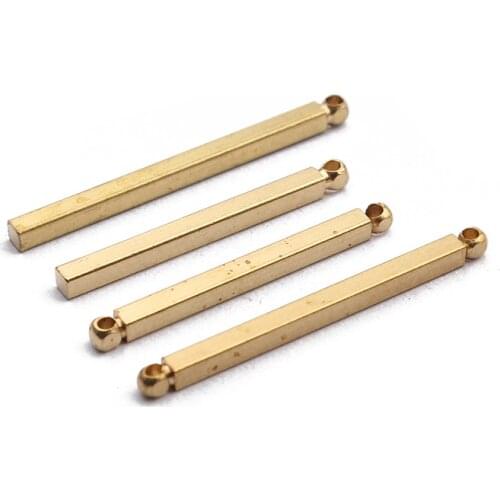 20pcs Raw Brass Rectangle Earrings Sticks Connector Charms Hanging Pendant For DIY Jewelry Findings Making Tassel Rod Material