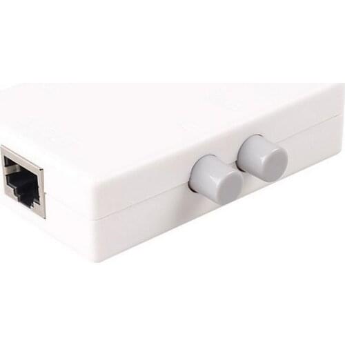 50pcs Mini 2 Port RJ45 RJ-45 Network Switch Ethernet Network Box Switcher Dual 2 Way Port Manual Sharing Switch Adapter