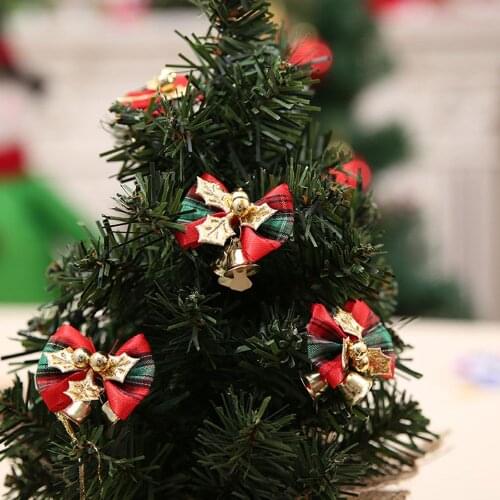 5Pcs/Pack DIY Bows Bowknot Christmas Tree Party Gift Present Xmas Decoration With Small Bell