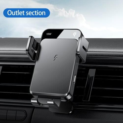 15W Qi Wireless Charger Car Phone Stand Holder Intelligent Infrared For iPhone12 Pro Xiaomi Charger Phone Holder Air Vent Mount