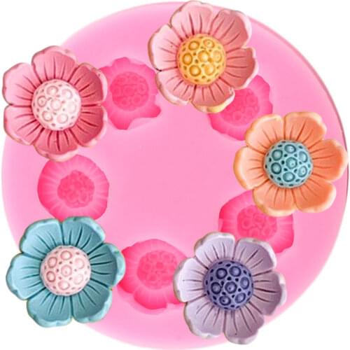 Flower Silicone Mold Cake Topper Fondant Mold Cookie Baking Cake Decorating Tools DIY Candy Clay Chocolate Gumpaste Mould