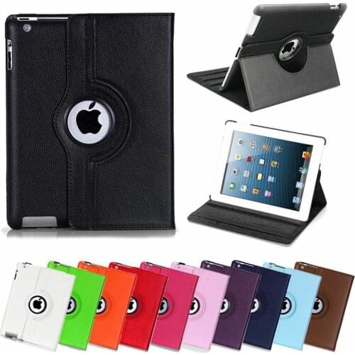 For ipad 2017/2018 Air2 Auto Sleep Case 360 Degree Rotating Stand Pu Leather Tablet Case Protective Cover for ipad 2 3 4 9.7"
