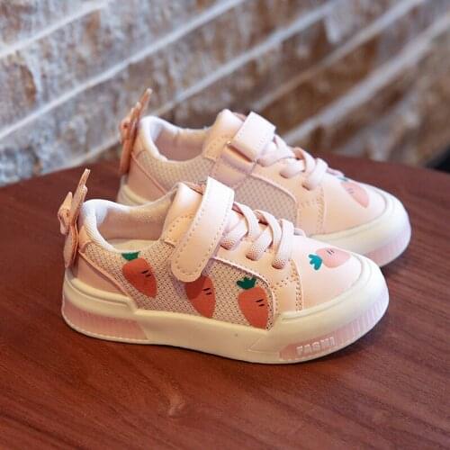 Hot sale Rabbit Carrot Spring and Autumn new soft bottom girls children students casual non-slip Mesh Breathable sports shoes