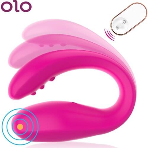OLO Dildo Vibrator 9 Speeds Bendable Sex Toys for Woman G-Spot Clitoral Stimulator Double Ended Remote Control Vaginal Massager
