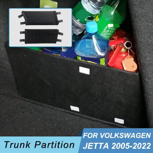 For VW Volkswagen Jetta A5 A6 A7 2005-2021 Car Accessories Flannel Auto Trunk Side Storage Organizer Board Baffle Partitions