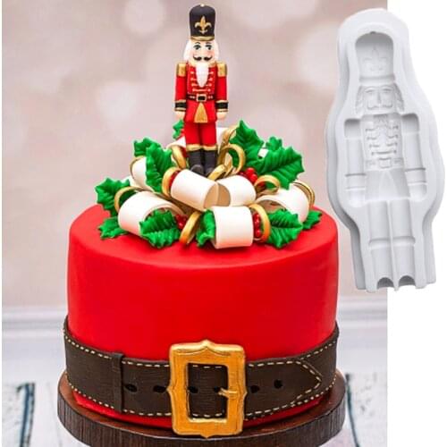 Nutcracker Soldier Mold Fondant Cakes Decorating Tools Silicone Molds Sugarcrafts Chocolate Baking Tools For Cakes Gumpaste Form