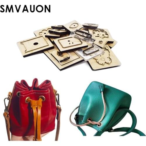 SMVAUON Handmade Leather Wood Dies Cutting Mold Diy Mini Bucket Bag Shoulder Bag Crossbody Bag Suitable For Die Cutting Machine