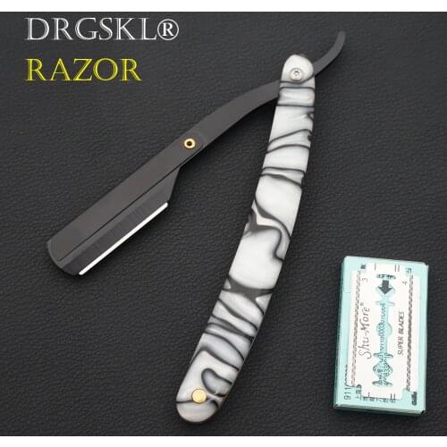 Hot sell mens white Acrylic handle razors portable blade shaving razor barber hair knife razor eyebrow shaver razor