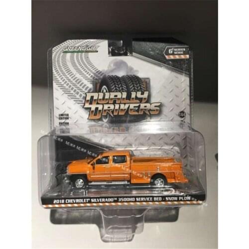 GREENLIGHT 1:64 2018 CHEVROLET SILVERADO 3500HD SERVICE BED ORANGE Alloy model car Metal toys for childen kids diecast gift
