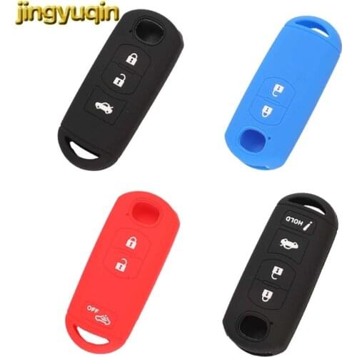 Jingyuqin Remote Silicone Car Key Case For MAZDA 2 3 5 6 CX-3 CX-5 CX-7 CX-9 Speed Miata MX-5 2/3/4 BTNS Key Fob Cover Protector