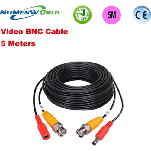 Best quality BNC Cable 5Meter 2 in 1 Power supply & BNC Extension Cable for Analog/AHD Camera Line CCTV System BNC Cord