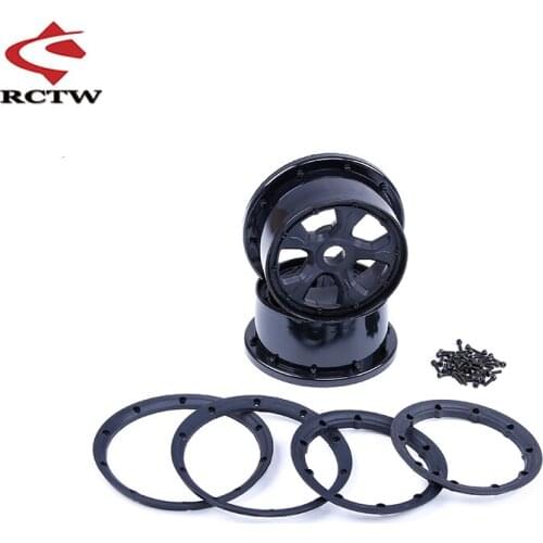 Plastic Wheel Hubs&rim Kit for 1/5 Losi 5ive-T Rovan LT King Motor X2 Baja 4wd Slt Rc Car Parts