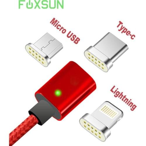 Magnetic USB Type C Micro Lighting Cable-3 in 1 Charging Cord Fast Charge and Data Sync for for iphone,iPad Pro, Samsung Galaxy