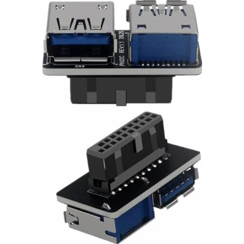 Motherboard USB3.0 3.1 adapter type C IDC19P 20P to USBA female port internally connected to the front of the chassis