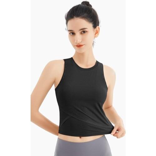 MINDYGOO High Quality Custom Logo Factory New Rib Lined Running Vest With Breast Pads Yoga Suit Quick Dry Top