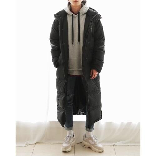 Mens Long Down Jacket Warm Thick 20% White Duck Down Winter Jackets Coats Hooded Black Jaqueta Masculina Inverno 2990055