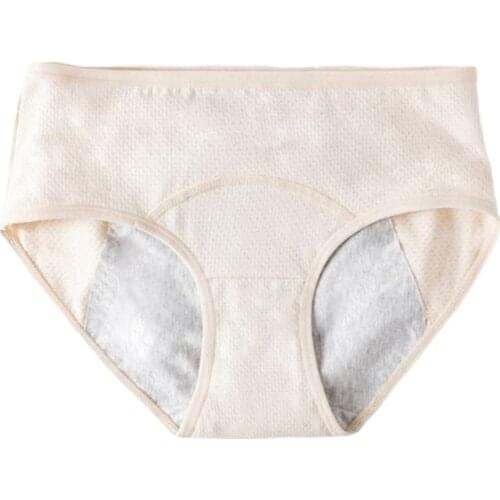 Soft Cotton Physiological Pants Leak Proof Menstrual Panties Mid Waist Period Briefs Lingerie Women Ladies Underwear