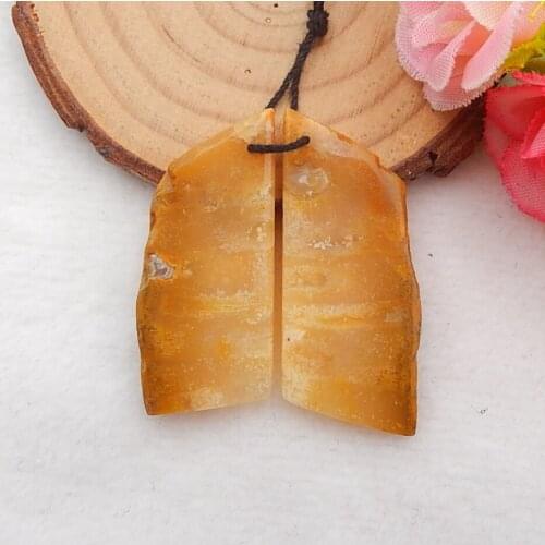 Natural Indonesian F ossil Coral fashion Semi-precious stones, Jewelry accessories women Earring Bead 40x17x5mm,10.7g