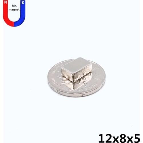 200pcs 12x8x5 mm magnet powerful small cuboid block NdFeB 12*8*5 magnet cube rare earth neodymium magnet craft F 12x8x5