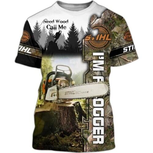 New fashion summer T-shirt exquisite chainsaw 3D printing T-shirt men and women street casual sports top