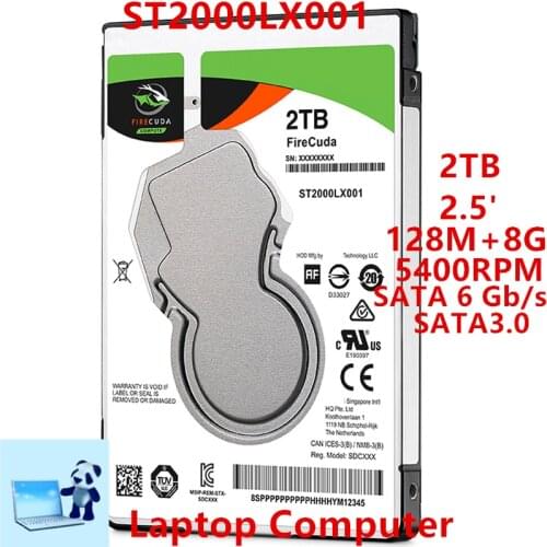 New SSHD For Seagate Brand 2TB 2.5" SATA 6 Gb/s 128MB+8G 5400RPM For Internal Hard Disk For Notebook HDD For ST2000LX001