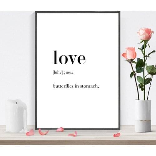 Definition Analysis of English Words Art Print Poster Love Mother Father Aunt Uncle Art Poster Print Canvas Painting HD2113