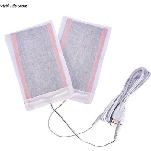 1 pair 5-6V USB Heated Gloves Pad luva calefaccion guantes Electric USB Gloves Heater Heated Gloves Carbon Fiber Cloth