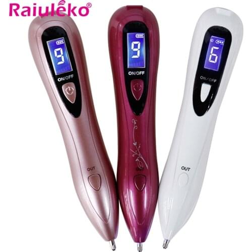 LCD Plasma Pen LED Lighting Laser Tattoo Mole Removal Machine Face Skin Tag Removal 9 level Freckle Wart Dark Spot Removal Pen