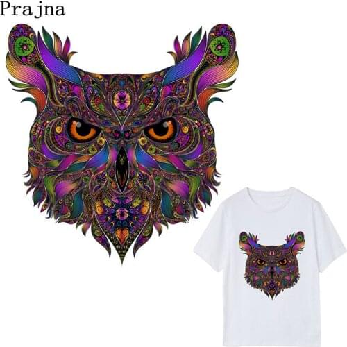 Prajna Anime Owl Iron On Transfer For Clothes Easy Print Pyrography Applique Heat Transfer Patches Vinyl Sticker Washable D
