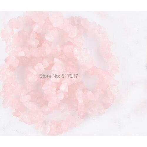 RONGZUAN Natural Rose Quartzs Stone Irregular Shape Freeform Chips Beads 4-8mm for Bracelet Necklace Jewelry Making 34'' TG3022