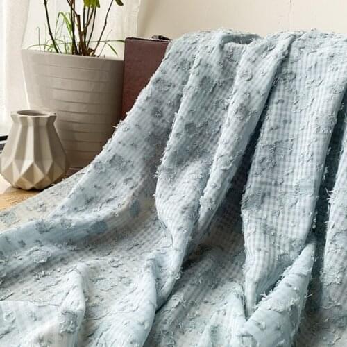 Fringed Swiss Dot Jacquard Cut Flower Fabric Chiffon Plaid Fabric DIY Spring/Summer Fashion Shirt Dress